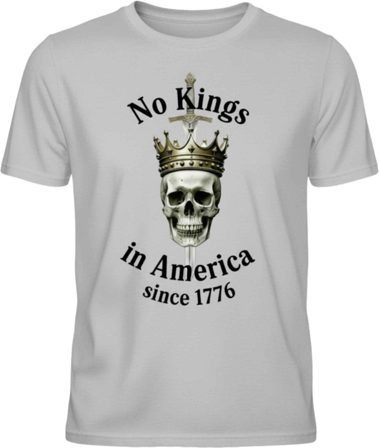 T-Shirt — "No Kings in America Since 1776" Patriotic Skull Crown Tee