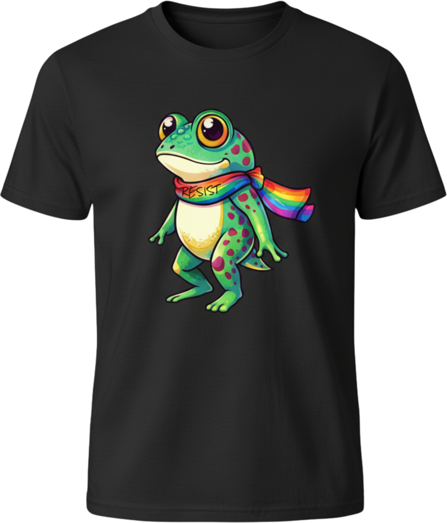 Resist Frog Rainbow Scarf Sweatshirt | Cute Frog Graphic | Inclusive Statement Apparel