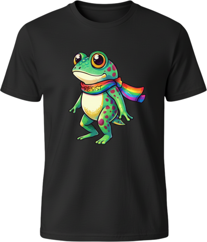 Resist Frog Rainbow Scarf Sweatshirt | Cute Frog Graphic | Inclusive Statement Apparel