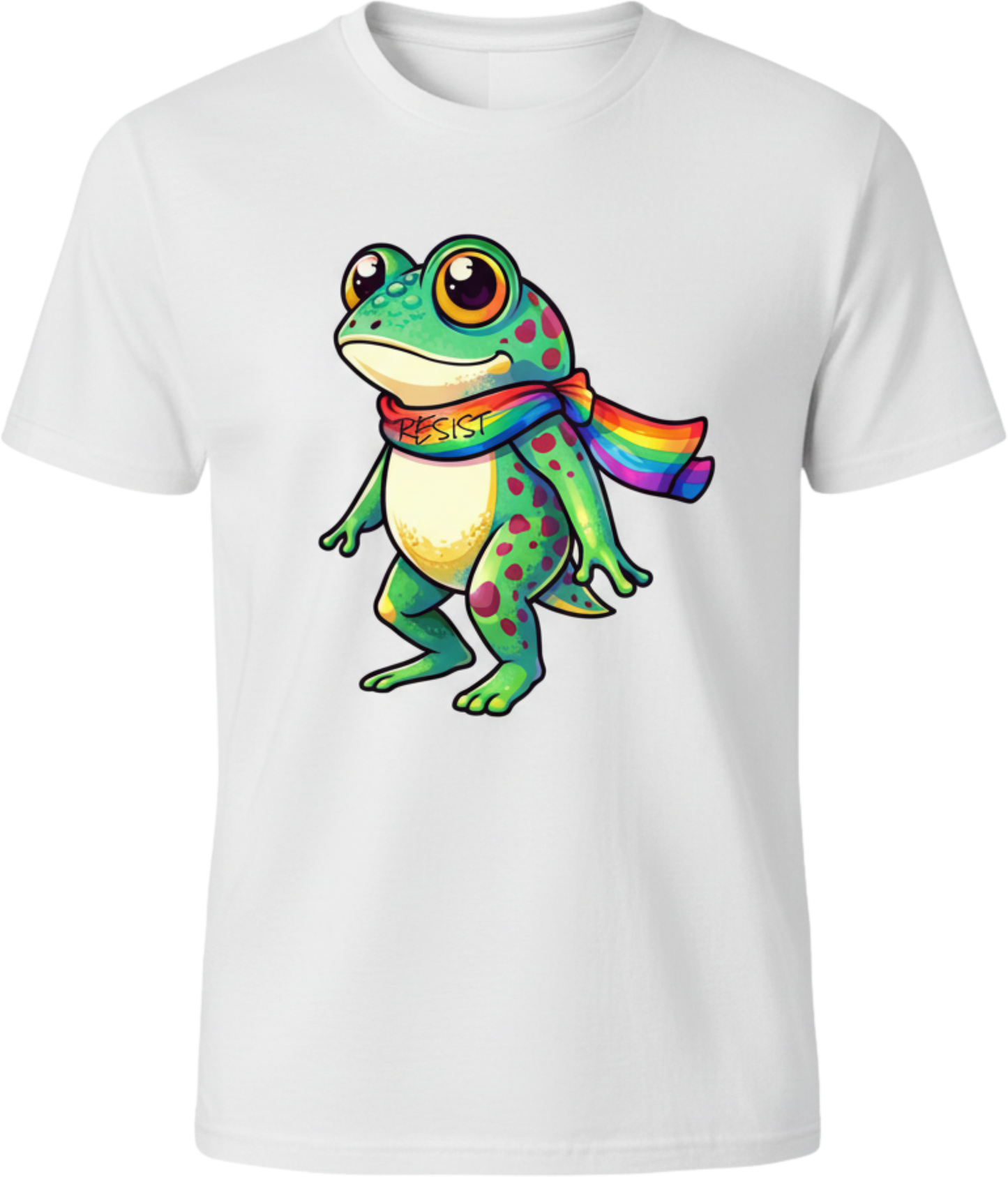 Resist Frog Rainbow Scarf Sweatshirt | Cute Frog Graphic | Inclusive Statement Apparel