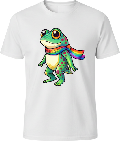 Resist Frog Rainbow Scarf Sweatshirt | Cute Frog Graphic | Inclusive Statement Apparel