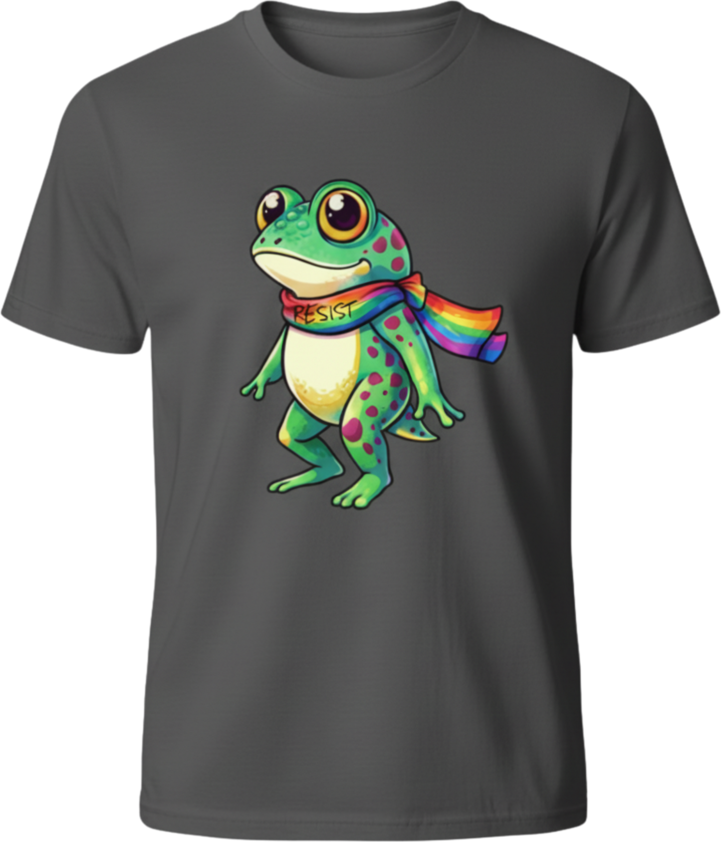 Resist Frog Rainbow Scarf Sweatshirt | Cute Frog Graphic | Inclusive Statement Apparel