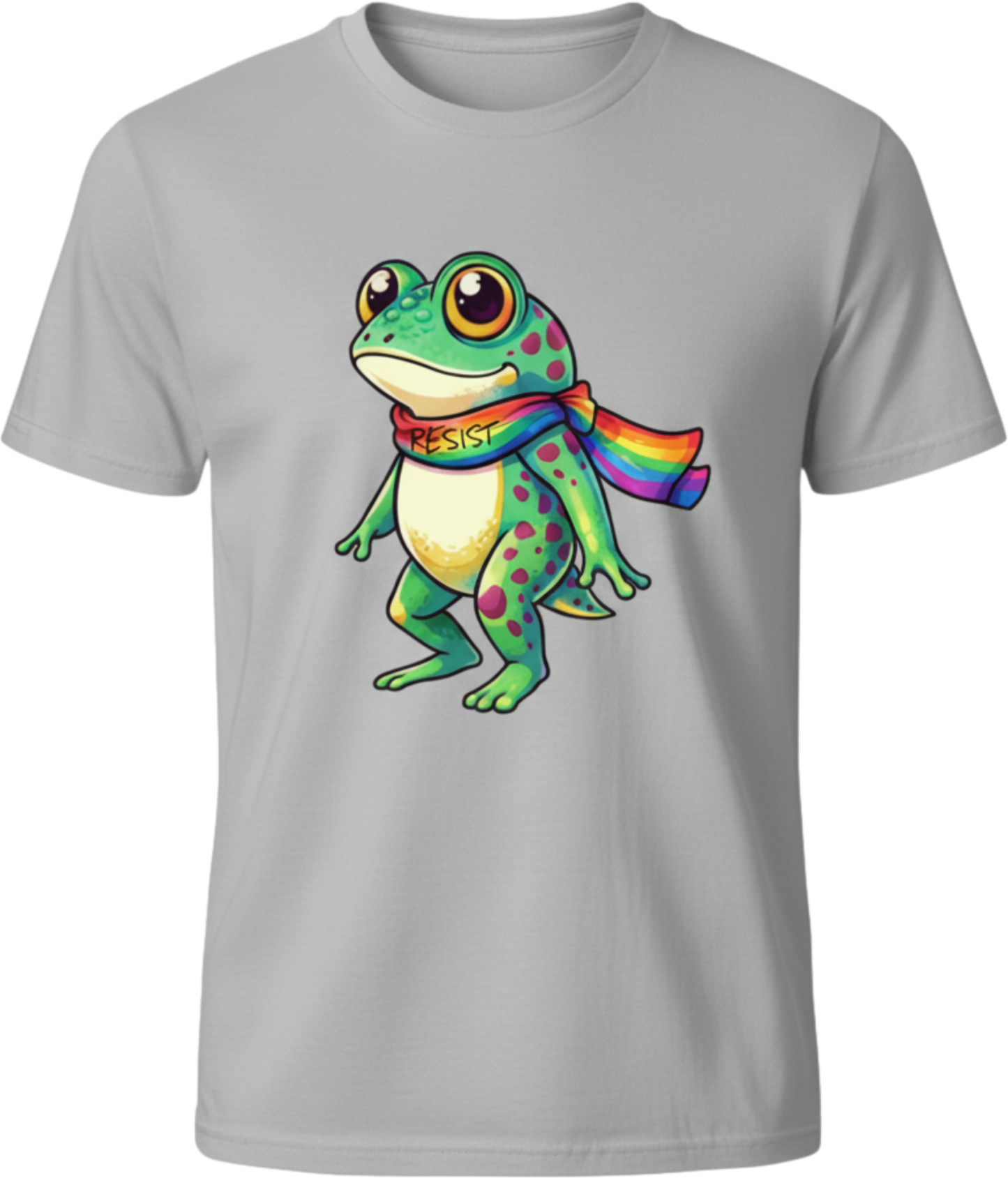 Resist Frog Rainbow Scarf Sweatshirt | Cute Frog Graphic | Inclusive Statement Apparel