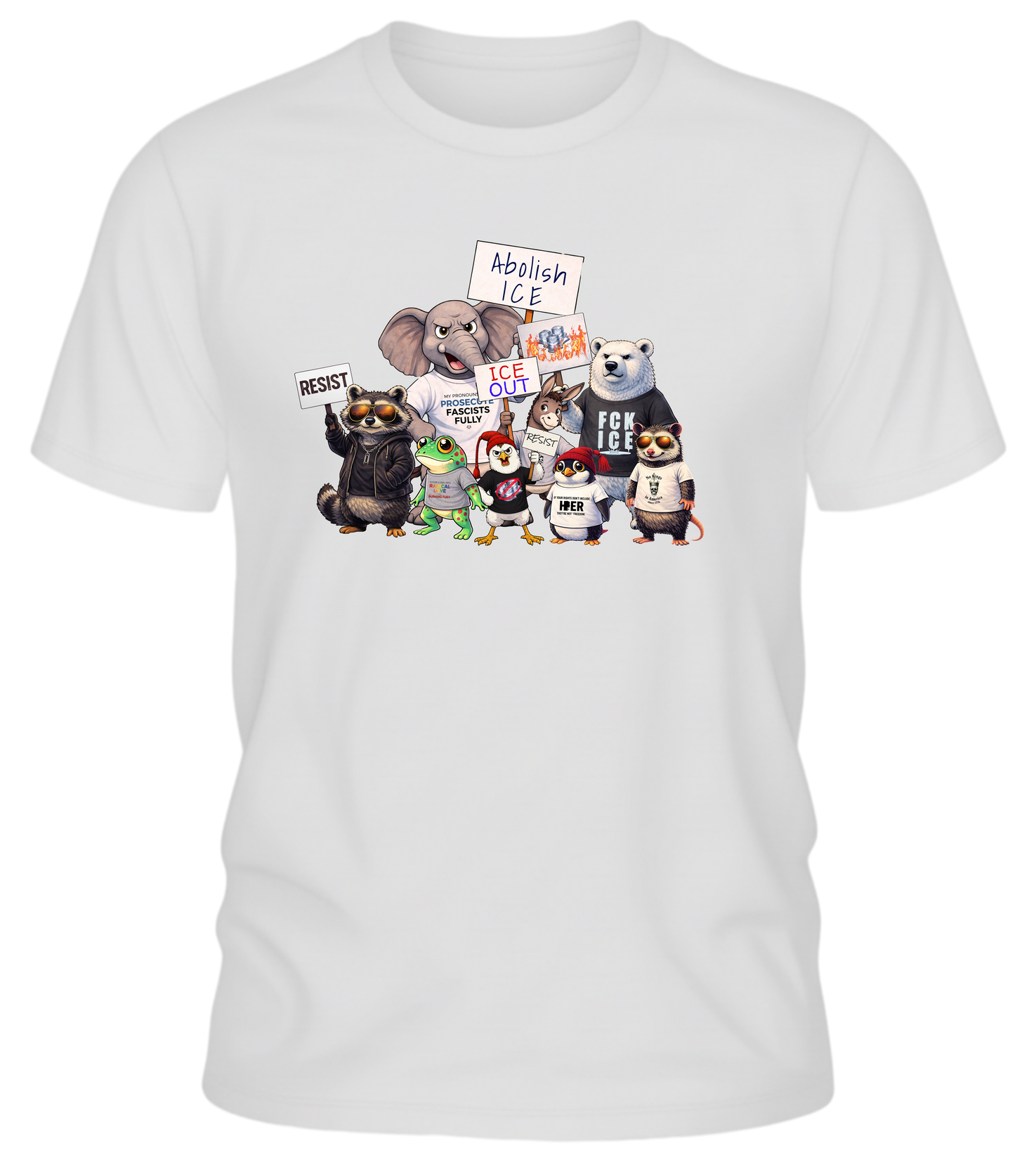 ICE Out Protest Animals Graphic T-Shirt