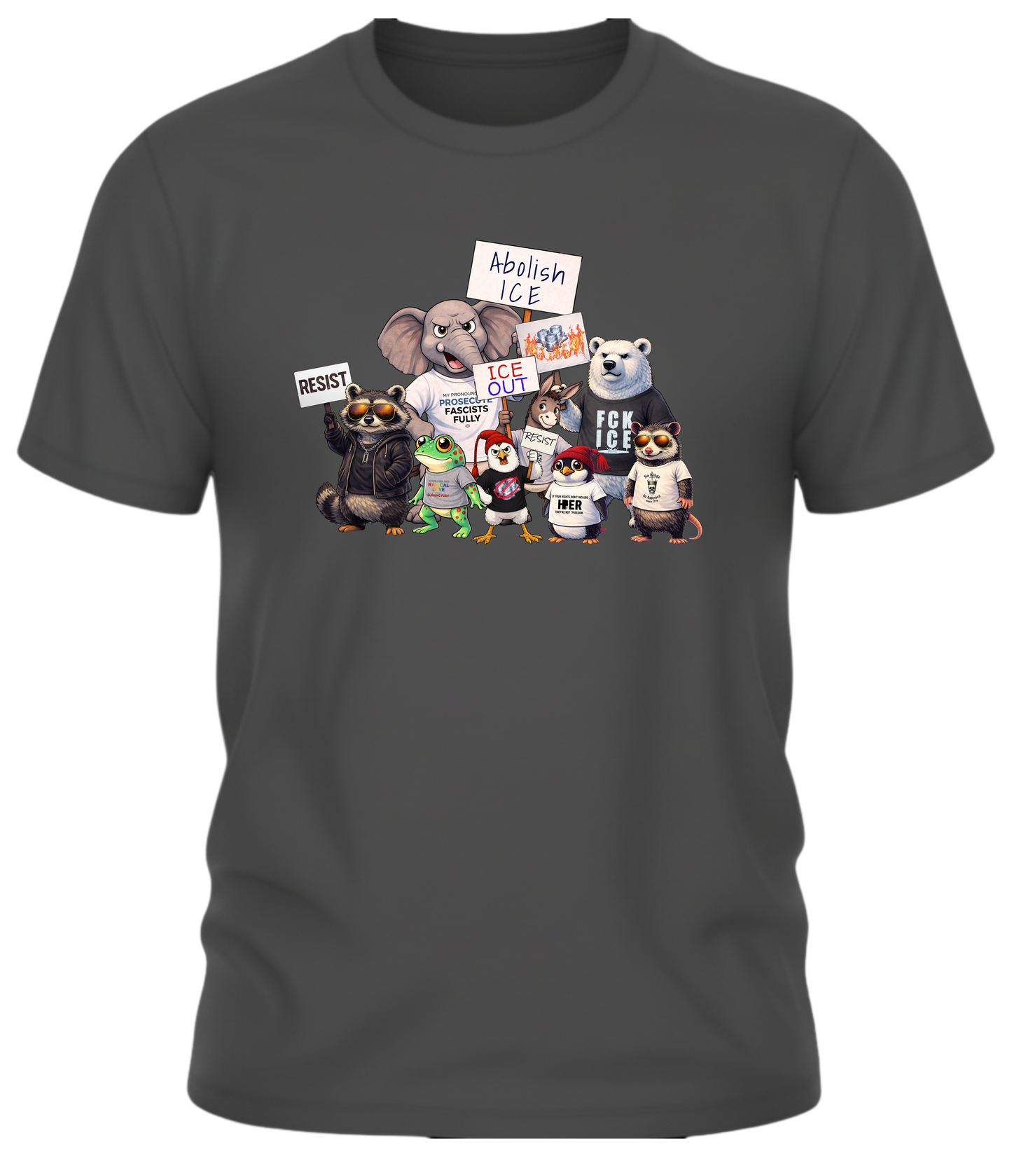 ICE Out Protest Animals Graphic T-Shirt