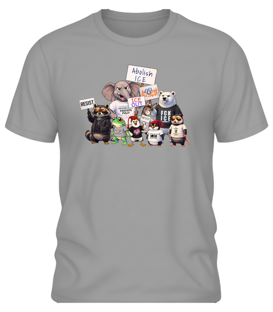 ICE Out Protest Animals Graphic T-Shirt