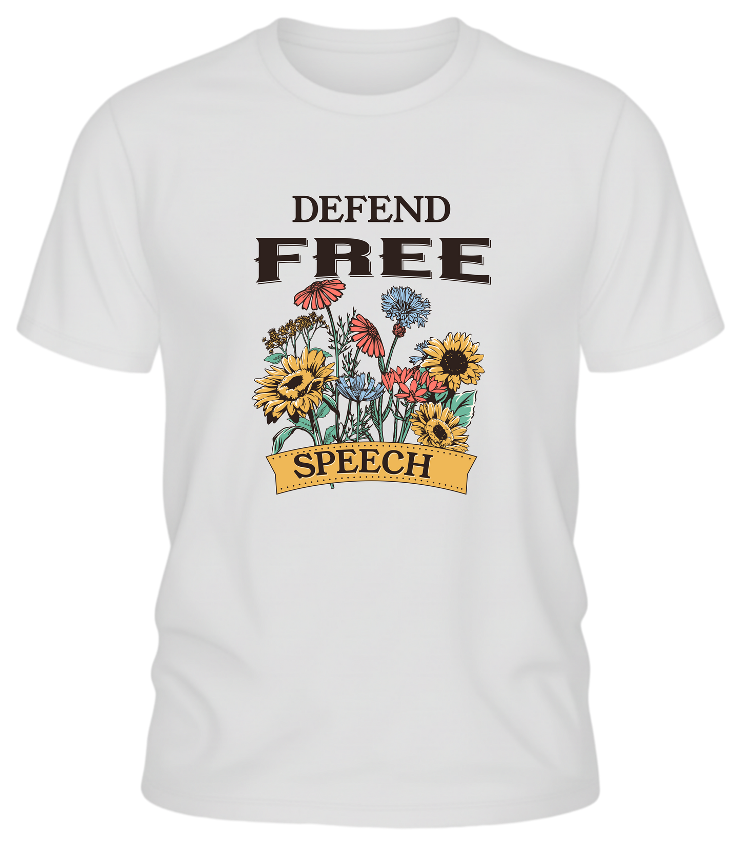 Defend Free Speech Floral & Fierce Tee