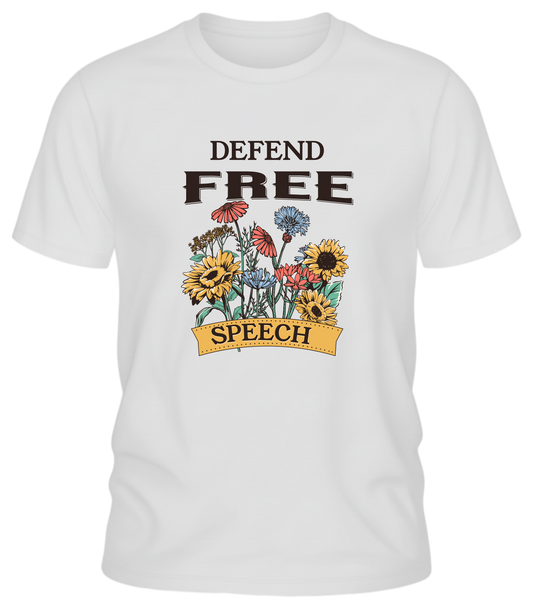Defend Free Speech Floral & Fierce Tee