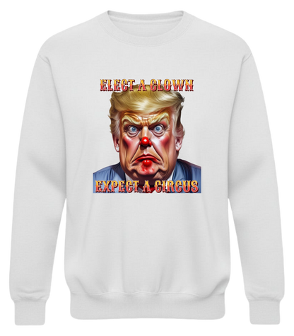 Elect a Clown Expect a Circus Sweatshirt – Political Caricature Statement