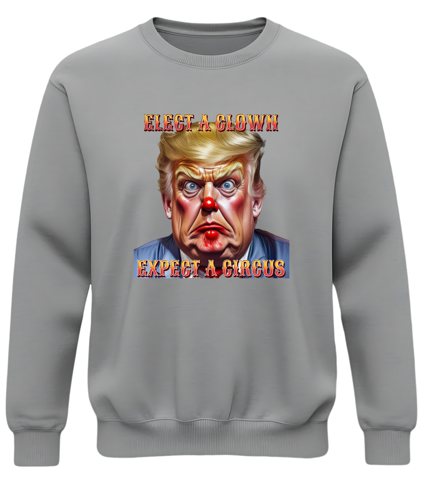 Elect a Clown Expect a Circus Sweatshirt – Political Caricature Statement