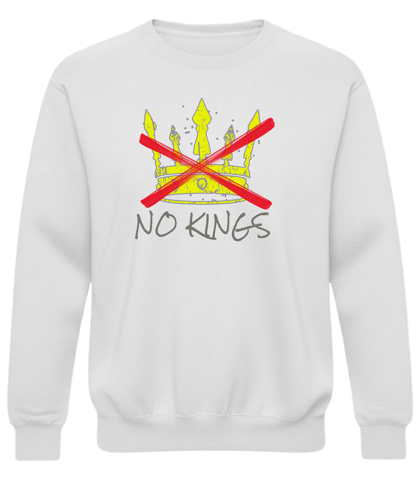 No Kings Sweatshirt – Anti Authoritarian Graphic Crewneck