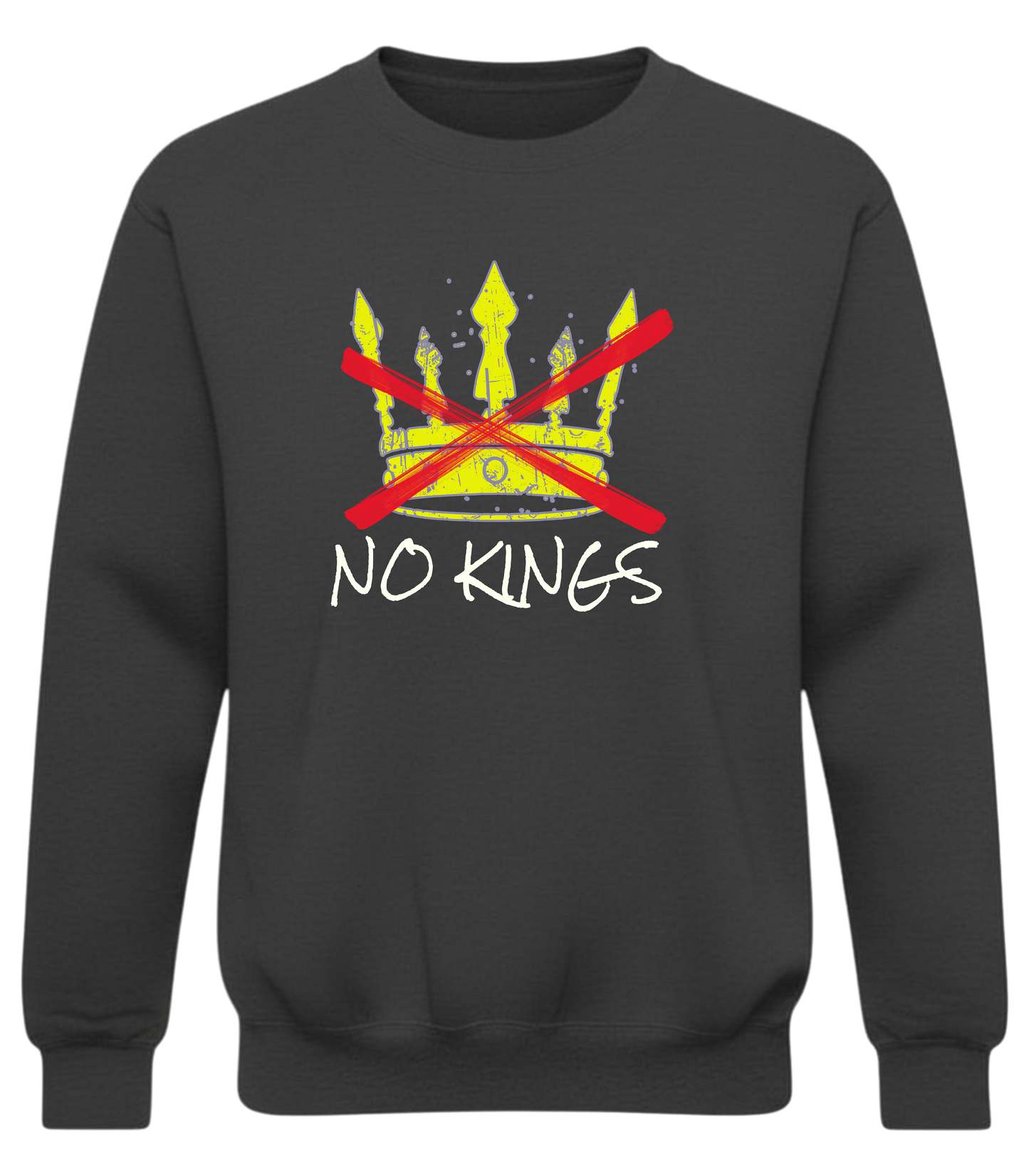 No Kings Sweatshirt – Anti Authoritarian Graphic Crewneck