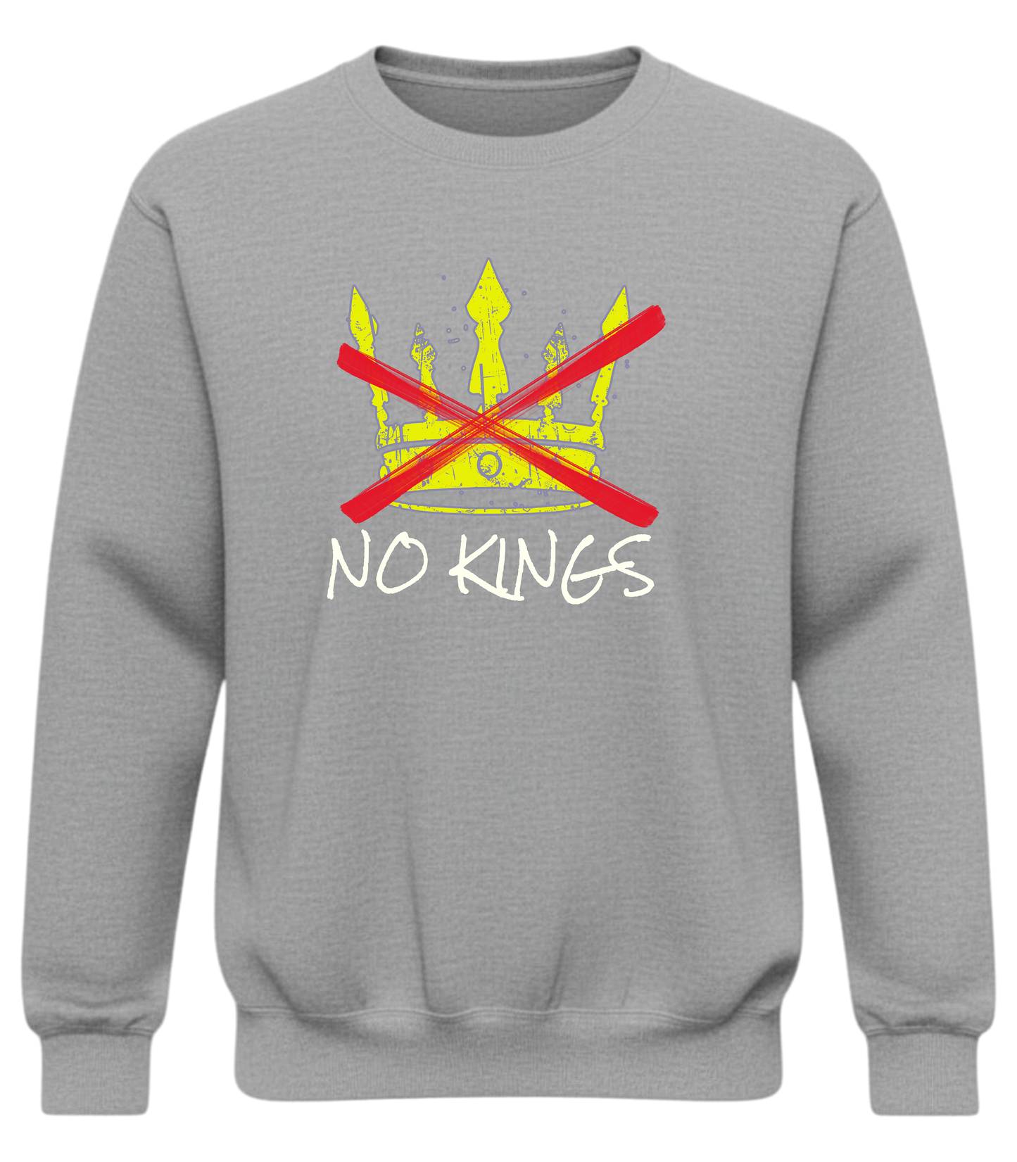 No Kings Sweatshirt – Anti Authoritarian Graphic Crewneck