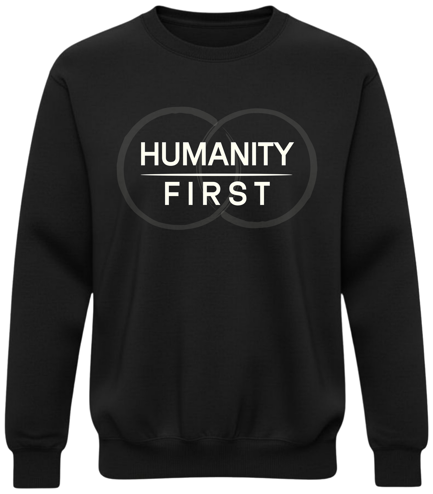 Humanity First Sweatshirt – Minimalist Values Statement Crewneck | Subtle Activism Apparel