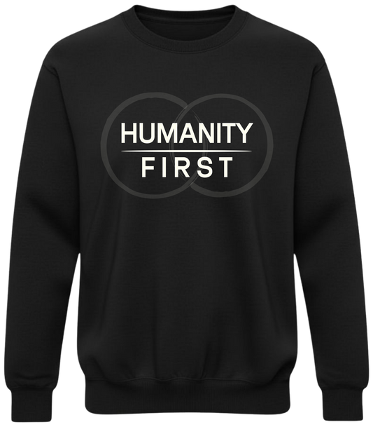 Humanity First Sweatshirt – Minimalist Values Statement Crewneck | Subtle Activism Apparel