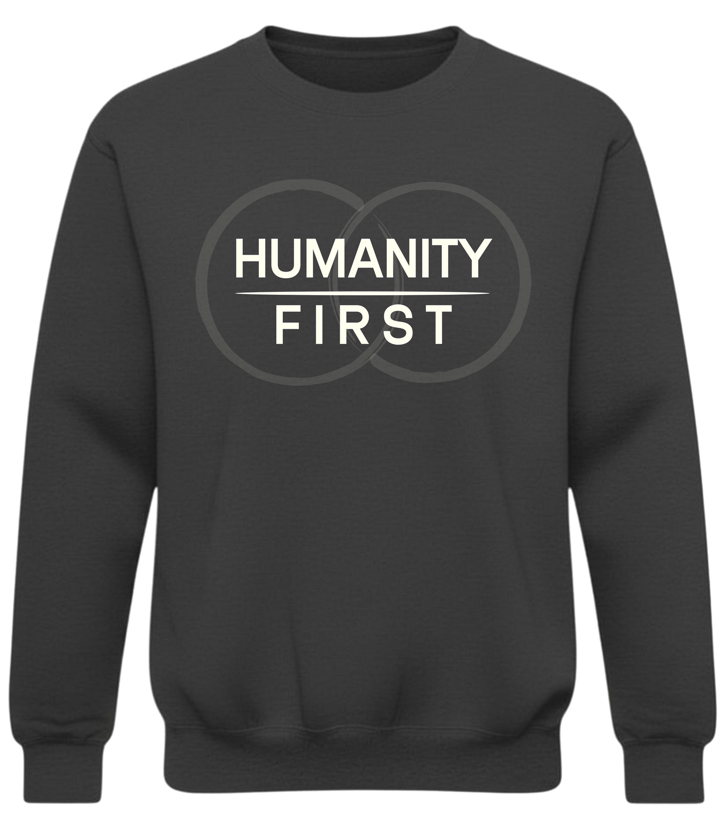 Humanity First Sweatshirt – Minimalist Values Statement Crewneck | Subtle Activism Apparel