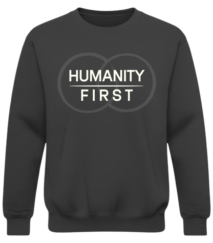 Humanity First Sweatshirt – Minimalist Values Statement Crewneck | Subtle Activism Apparel