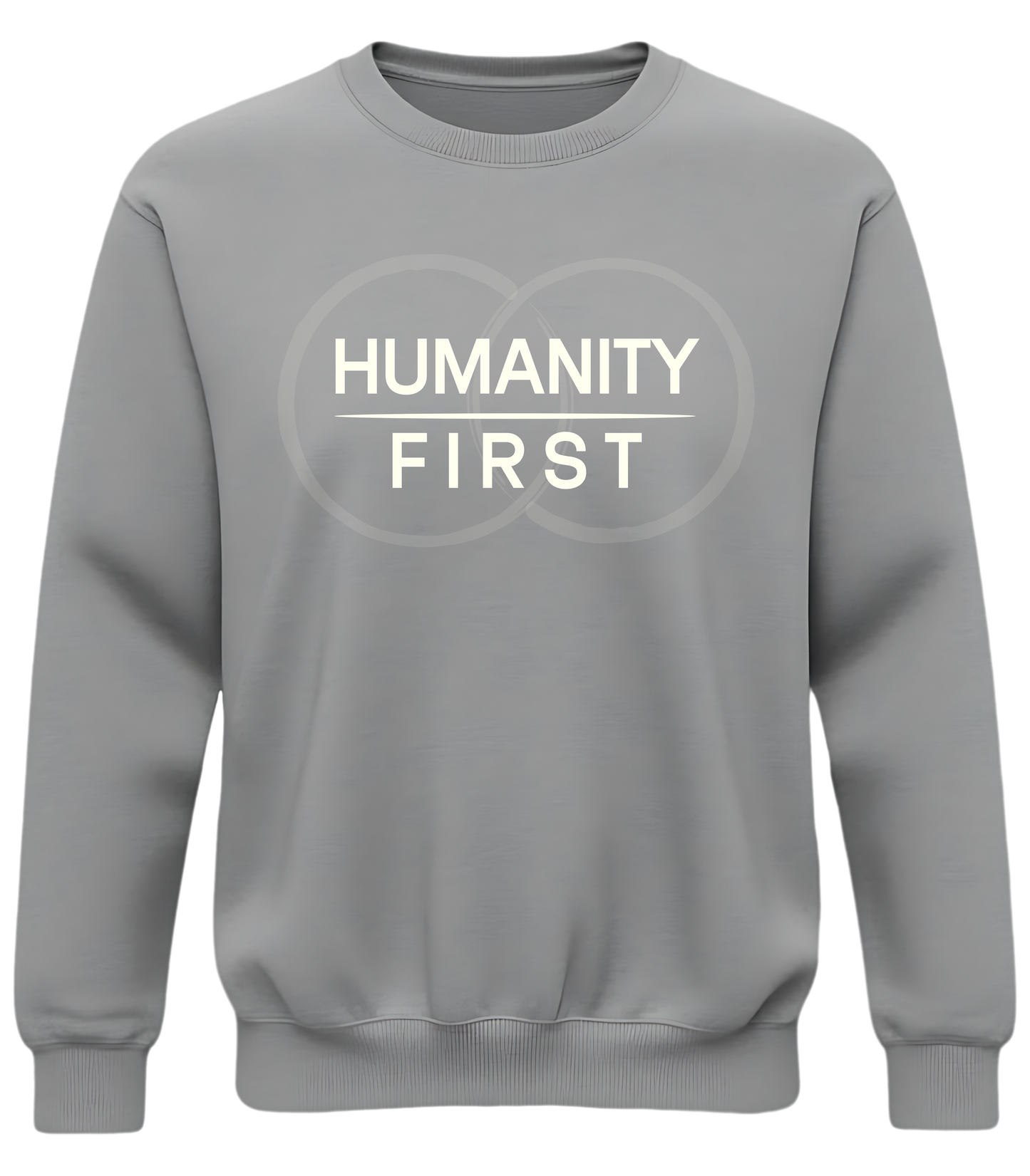 Humanity First Sweatshirt – Minimalist Values Statement Crewneck | Subtle Activism Apparel