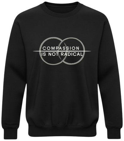Compassion Is Not Radical Sweatshirt – Minimalist Statement Crewneck | Humanity Campaign Apparel