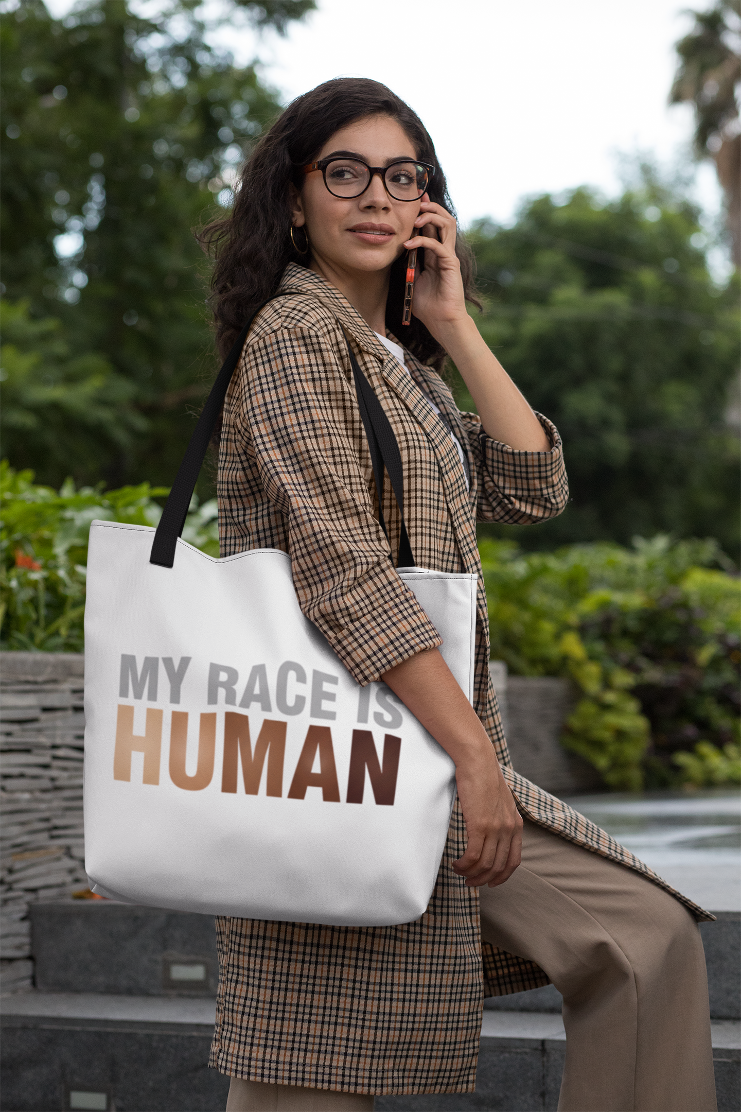 My Race Is Human Tote Bag — Refined Unity Statement (Gradient Edition)