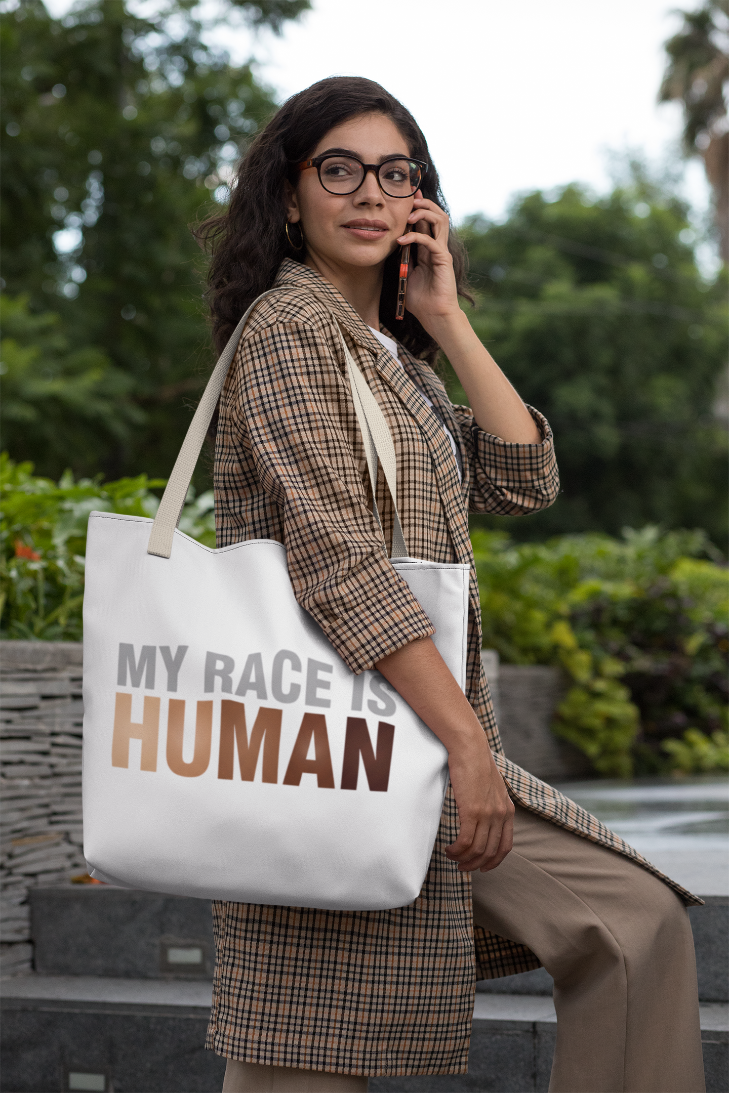 My Race Is Human Tote Bag — Refined Unity Statement (Gradient Edition)