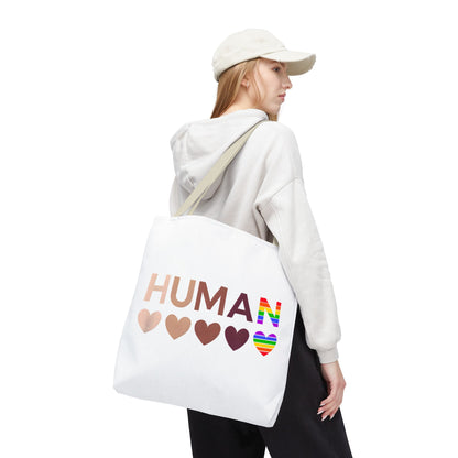 Human Unity Hearts Tote Bag — Refined Inclusive Statement (Gradient Edition)