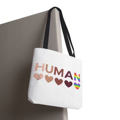 Human Unity Hearts Tote Bag — Refined Inclusive Statement (Gradient Edition)