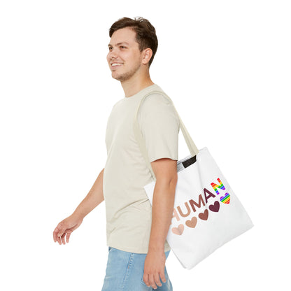 Human Unity Hearts Tote Bag — Refined Inclusive Statement (Gradient Edition)