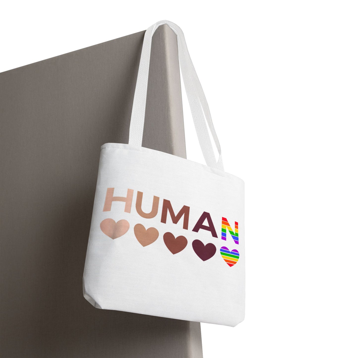 Human Unity Hearts Tote Bag — Refined Inclusive Statement (Gradient Edition)