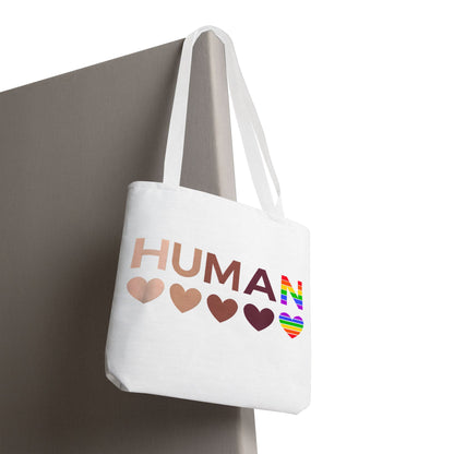 Human Unity Hearts Tote Bag — Refined Inclusive Statement (Gradient Edition)