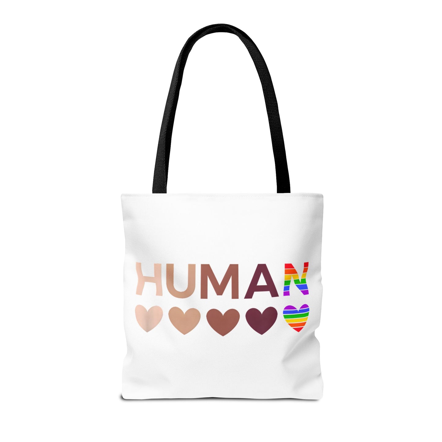 Human Unity Hearts Tote Bag — Refined Inclusive Statement (Gradient Edition)