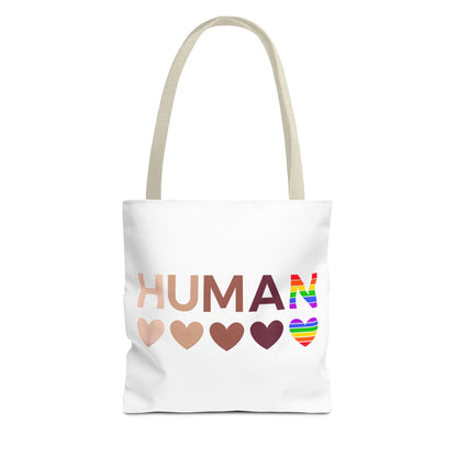 Human Unity Hearts Tote Bag — Refined Inclusive Statement (Gradient Edition)