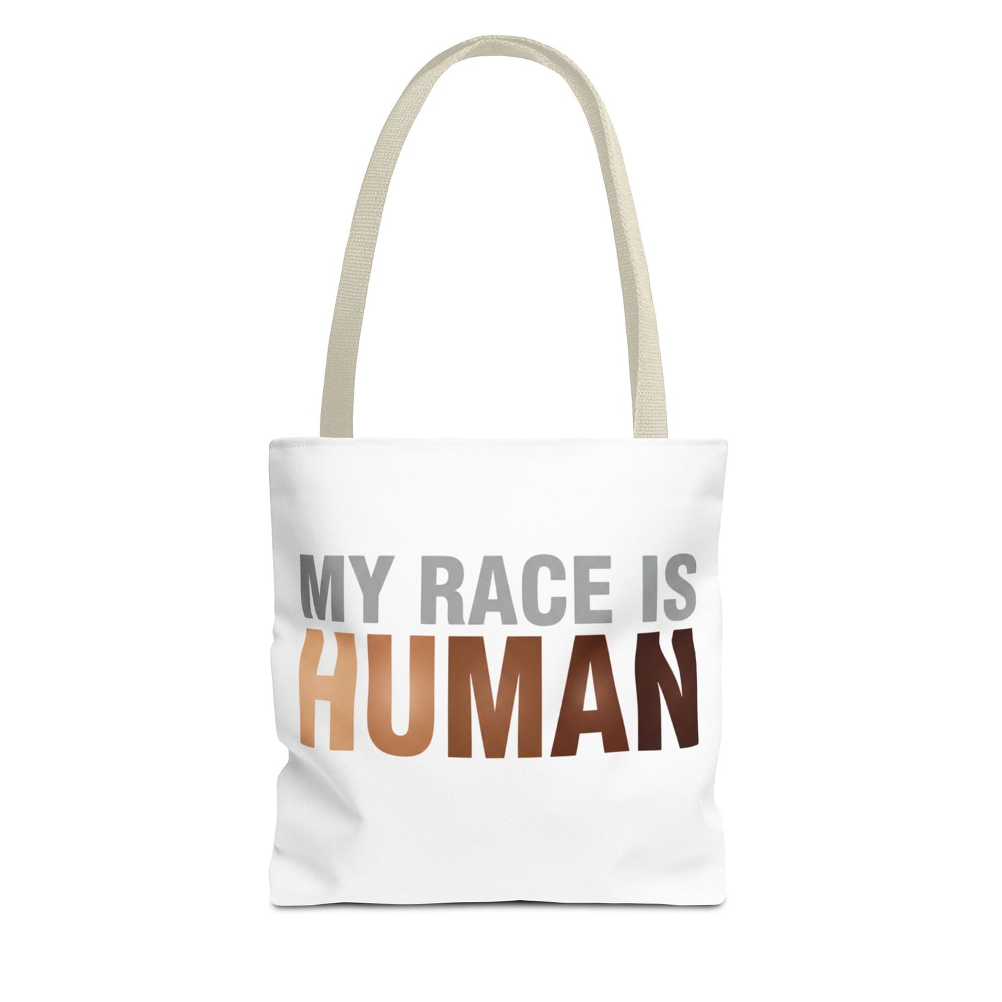 My Race Is Human Tote Bag — Refined Unity Statement (Gradient Edition)
