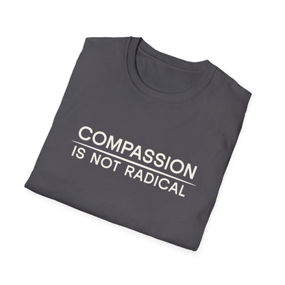 Compassion Is Not Radical T Shirt | Minimalist Ethical Statement Tee | Humanity Campaign