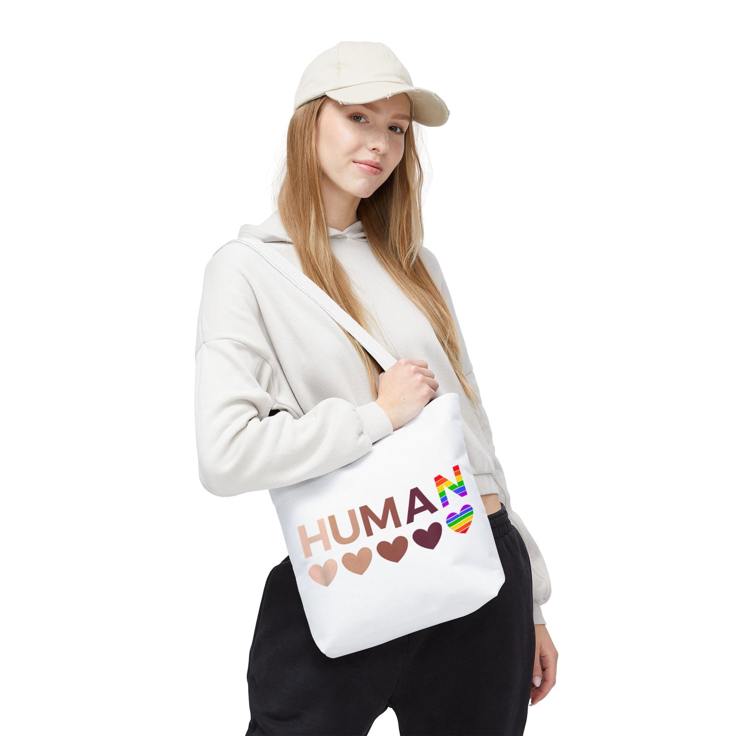 Human Unity Hearts Tote Bag — Refined Inclusive Statement (Gradient Edition)