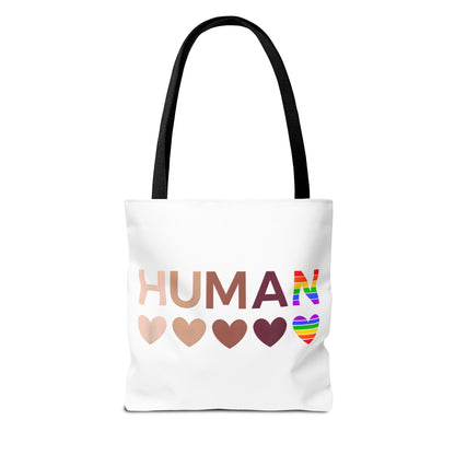 Human Unity Hearts Tote Bag — Refined Inclusive Statement (Gradient Edition)