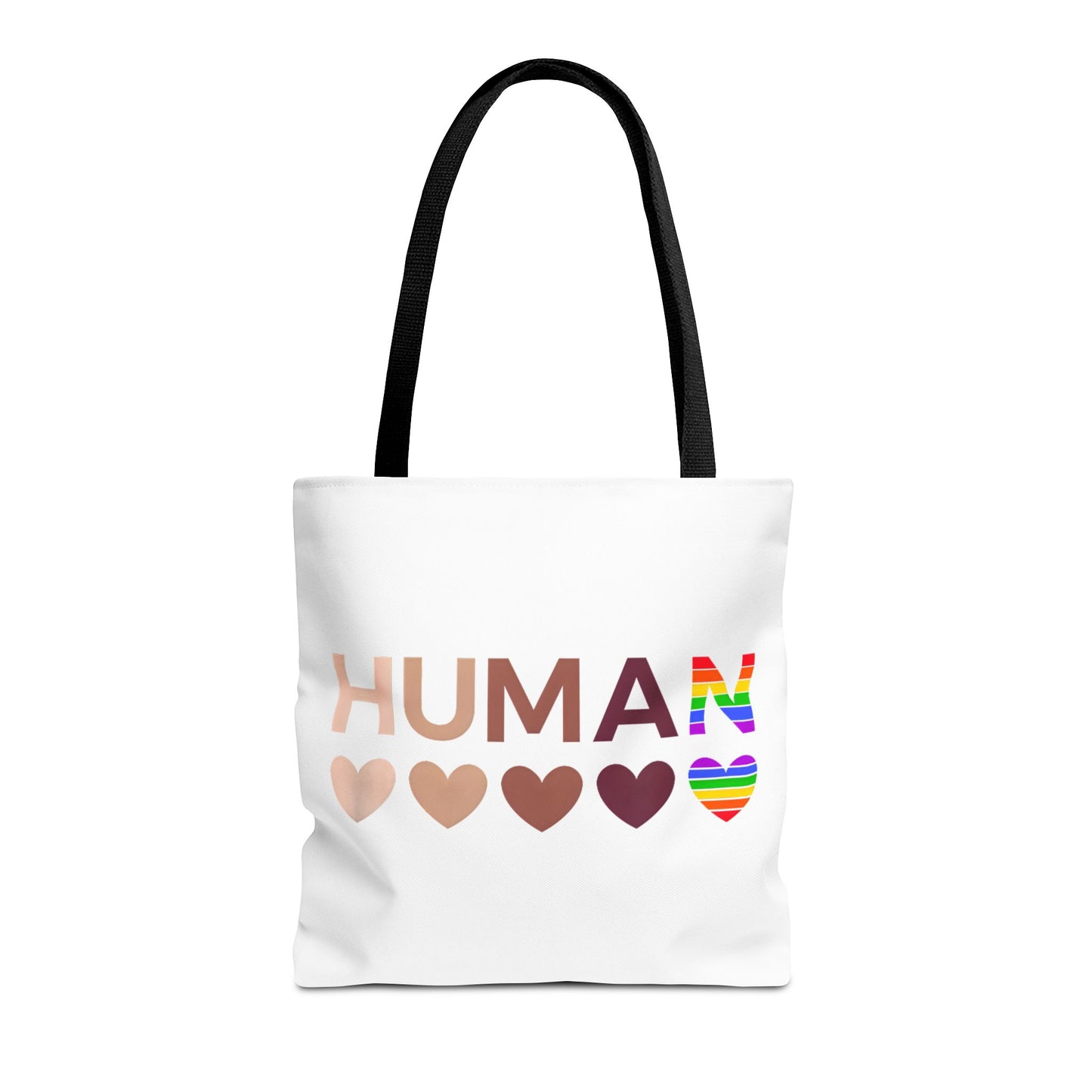 Human Unity Hearts Tote Bag — Refined Inclusive Statement (Gradient Edition)