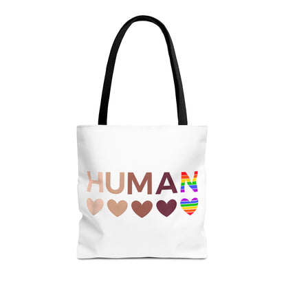 Human Unity Hearts Tote Bag — Refined Inclusive Statement (Gradient Edition)