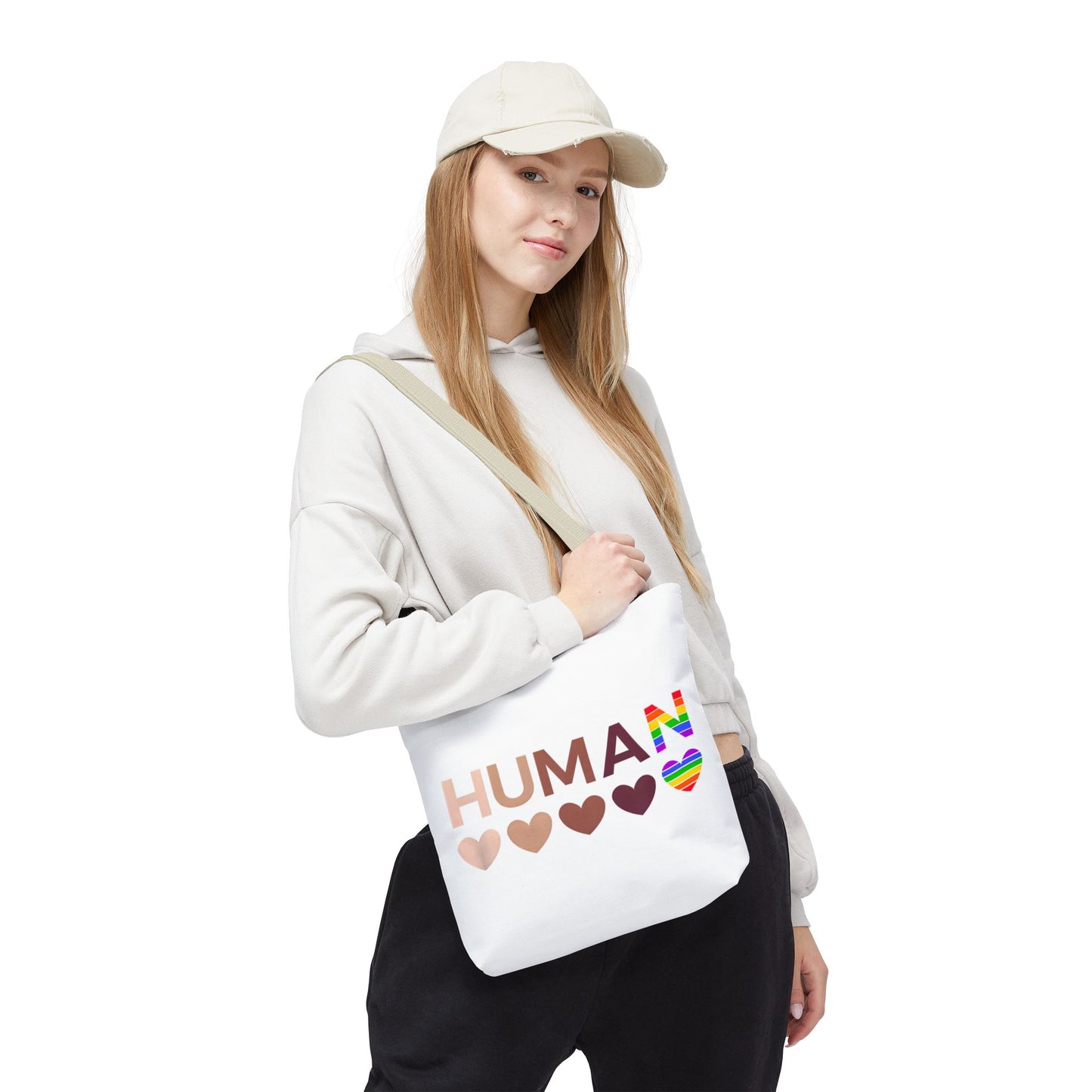 Human Unity Hearts Tote Bag — Refined Inclusive Statement (Gradient Edition)