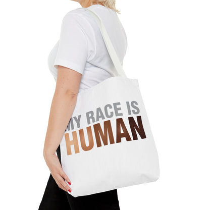 My Race Is Human Tote Bag — Refined Unity Statement (Gradient Edition)