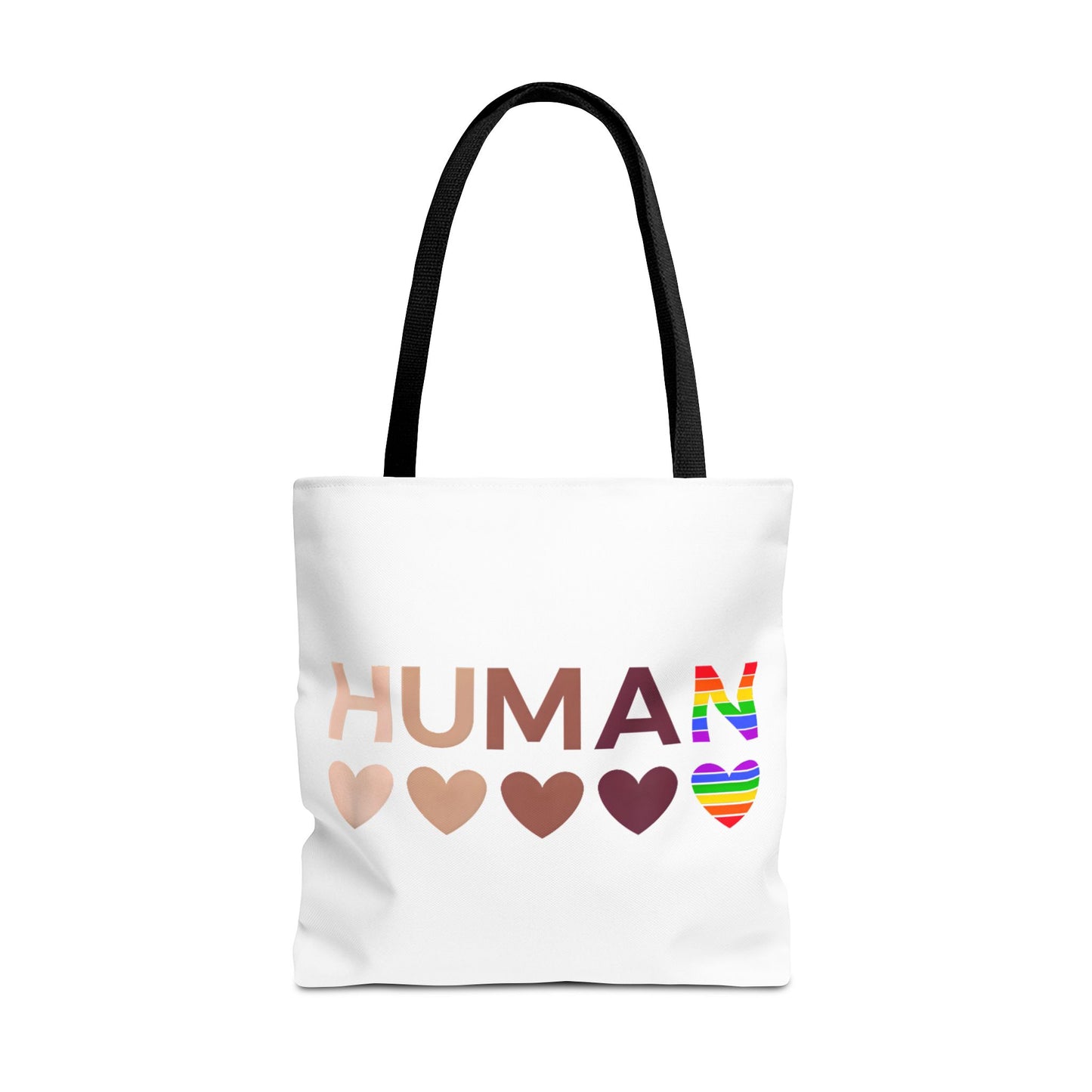 Human Unity Hearts Tote Bag — Refined Inclusive Statement (Gradient Edition)