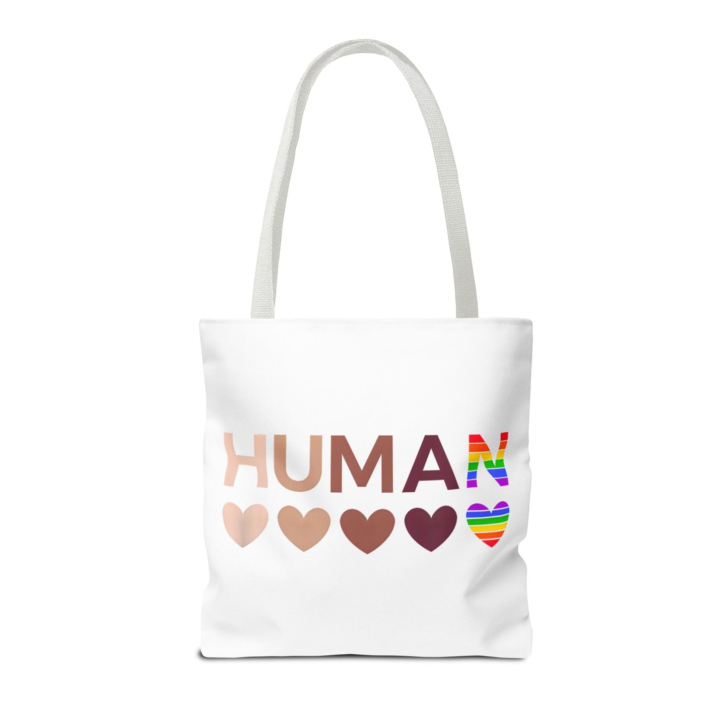 Human Unity Hearts Tote Bag — Refined Inclusive Statement (Gradient Edition)