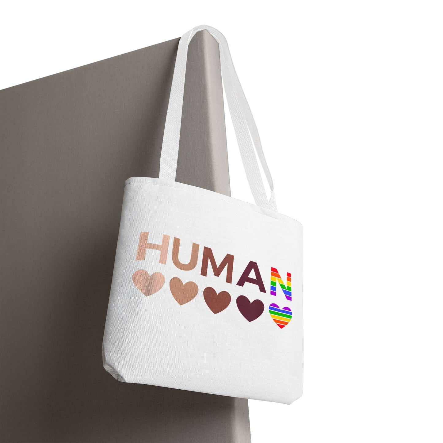 Human Unity Hearts Tote Bag — Refined Inclusive Statement (Gradient Edition)