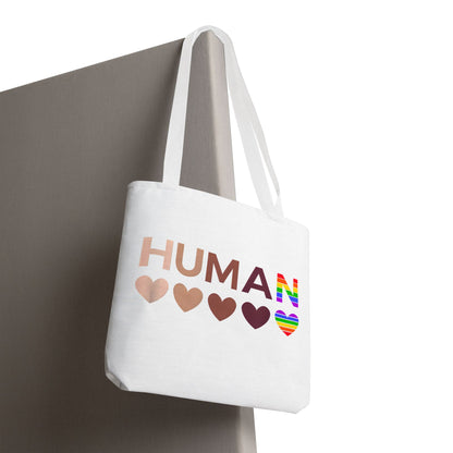 Human Unity Hearts Tote Bag — Refined Inclusive Statement (Gradient Edition)
