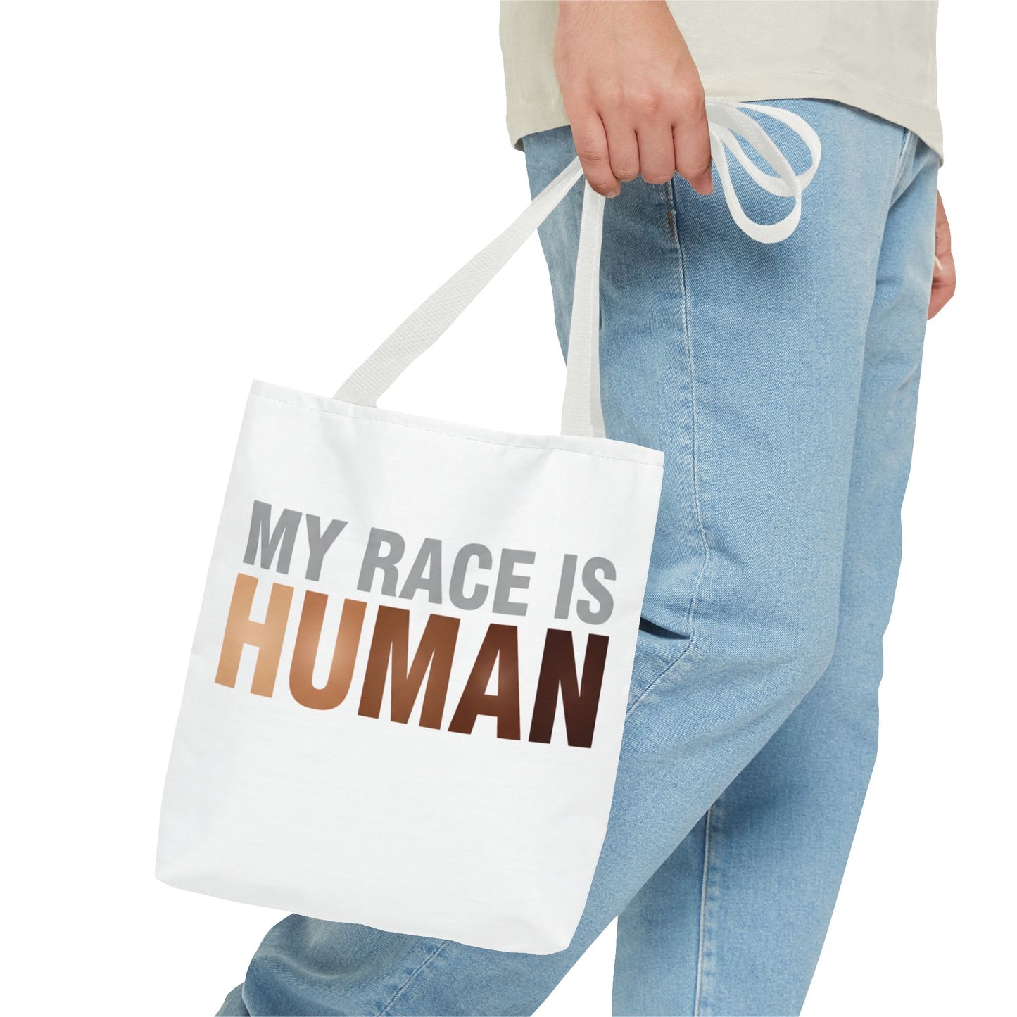 My Race Is Human Tote Bag — Refined Unity Statement (Gradient Edition)